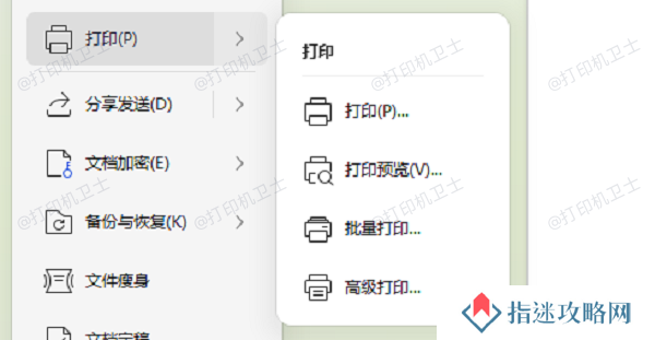 调整软件打印设置
